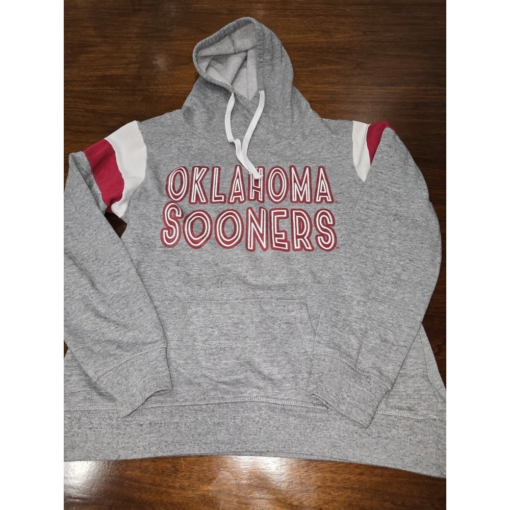 Oklahoma Sooners Gray Pullover Hoodie - Women's Small - Captivating Apparel